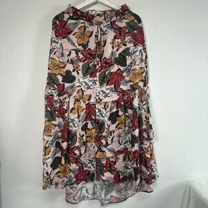 Pool Womens Floral Print Button-Front Boho Maxi Skirt Size 40 Multicolor Summer